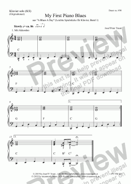 page one of My First Piano Blues (KS)