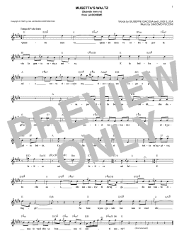 page one of Musetta's Waltz (Quando Men Vo) (Lead Sheet / Fake Book)