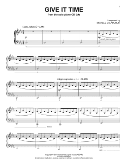 page one of Give It Time (Piano Solo)