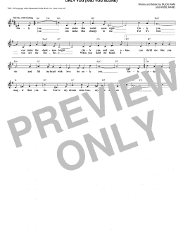 page one of Only You (And You Alone) (Lead Sheet / Fake Book)