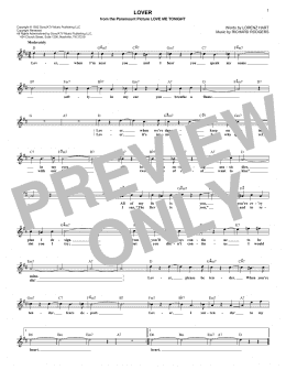 page one of Lover (Lead Sheet / Fake Book)