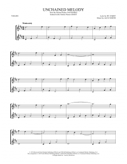 page one of Unchained Melody (Violin Duet)