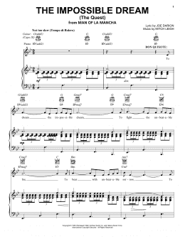 page one of The Impossible Dream (The Quest) (Vocal Pro + Piano/Guitar)