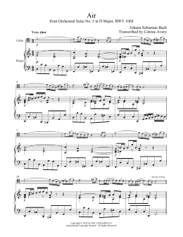 page one of Air (Air On The G String) (Cello and Piano)