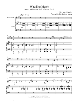 page one of Wedding March (Trumpet and Piano)