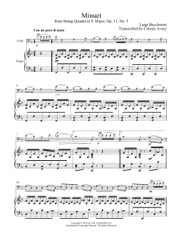 page one of Minuet (Cello and Piano)