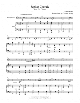 page one of Jupiter (Trumpet and Piano)