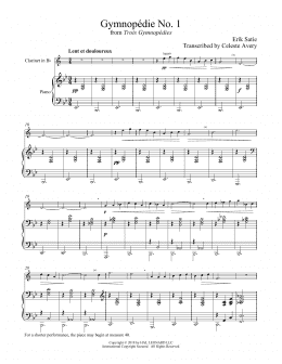 page one of Gymnopedie No. 1 (Clarinet and Piano)