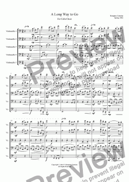 page one of A Long Way To Go - Cello Choir