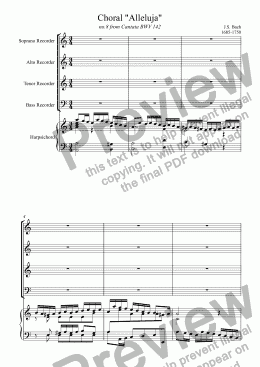 page one of Choral "Alleluja" (Bach)