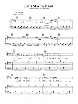 page one of Let's Start A Band (Piano, Vocal & Guitar Chords (Right-Hand Melody))