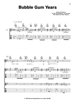 page one of Bubble Gum Years (Guitar Tab)