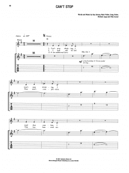 page one of Can't Stop (Guitar Tab)