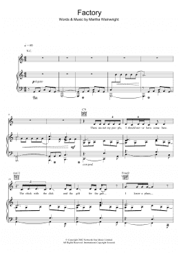 page one of Factory (Piano, Vocal & Guitar Chords (Right-Hand Melody))