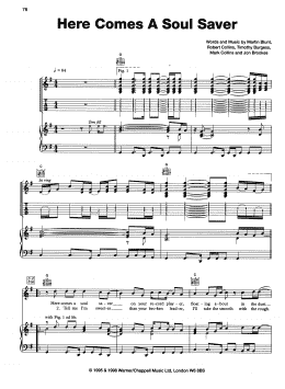 page one of Here Comes A Soul Saver (Piano, Vocal & Guitar Chords (Right-Hand Melody))