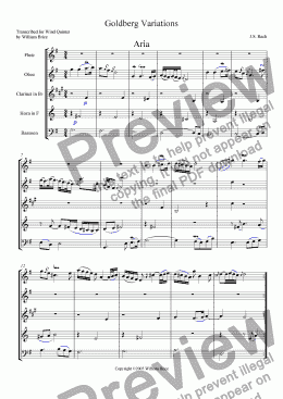 page one of Goldberg Variations