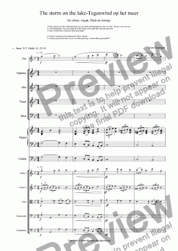 page one of "The storm on the lake" for choir, organ and string orchestra