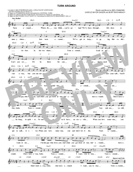 page one of Turn Around (Lead Sheet / Fake Book)