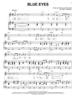 page one of Blue Eyes (Piano & Vocal)