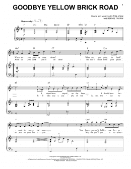 page one of Goodbye Yellow Brick Road (Piano & Vocal)