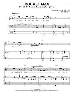 page one of Rocket Man (I Think It's Gonna Be A Long Long Time) (Piano & Vocal)