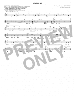 page one of Love Me Do (Lead Sheet / Fake Book)