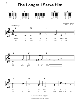 page one of The Longer I Serve Him (Super Easy Piano)