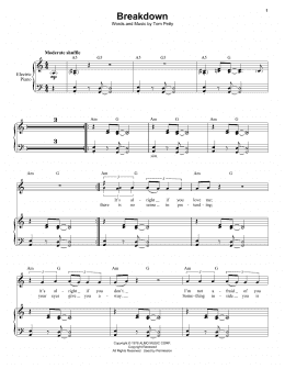 page one of Breakdown (Keyboard Transcription)