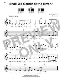 page one of Shall We Gather At The River? (Super Easy Piano)