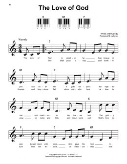 page one of The Love Of God (Super Easy Piano)