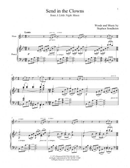 page one of Send In The Clowns (from A Little Night Music) (Flute and Piano)