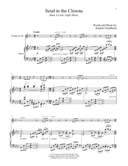 page one of Send In The Clowns (from A Little Night Music) (Trumpet and Piano)