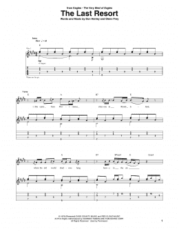 page one of The Last Resort (Guitar Tab)