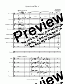 page one of Symphony No 37 - Score and parts