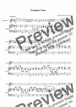 page one of "Trumpet Tune" - Purcell - Download the Sheet Music