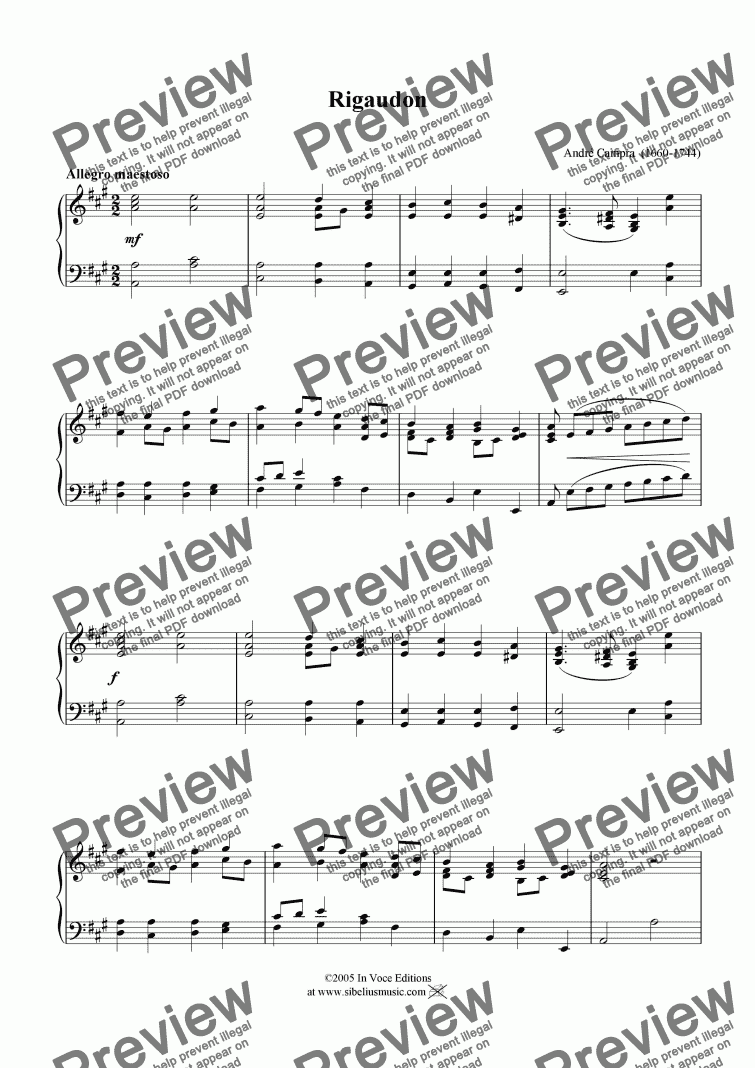 Wedding Grand March Rigaudon Download Sheet Music Sheet Music PDF