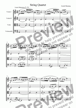 page one of MANNING, G. - String Quartet, No.1 in A minor - Op.12 - 1st Movement