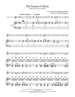 page one of The Sound Of Music (Clarinet and Piano)