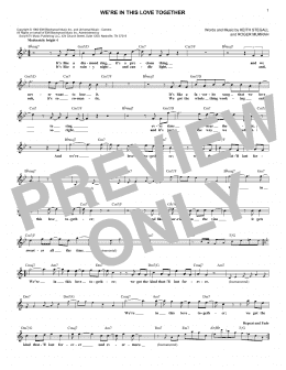 page one of We're In This Love Together (Lead Sheet / Fake Book)