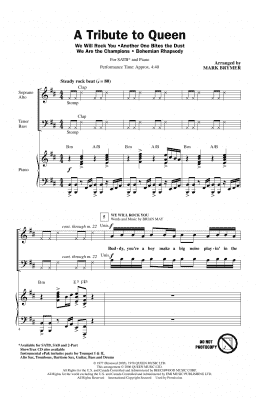 page one of A Tribute To Queen (Medley) (arr. Mark Brymer) (SATB Choir)