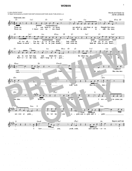 page one of Woman (Lead Sheet / Fake Book)