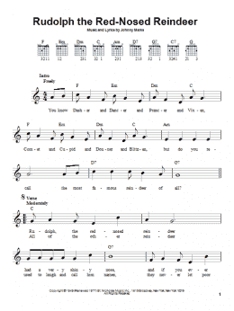 page one of Rudolph The Red-Nosed Reindeer (Easy Guitar)