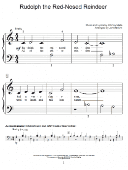 page one of Rudolph The Red-Nosed Reindeer (Educational Piano)