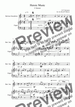 page one of Heroic Music VI for Baritone Saxophone Solo