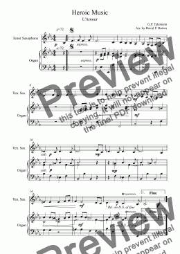 page one of Heroic Music VI for Tenor Saxophone Solo