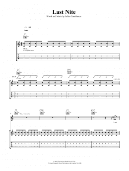 page one of Last Nite (Guitar Tab)