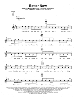 page one of Better Now (Ukulele)