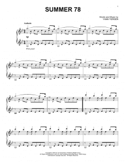 page one of Summer 78 (Piano Solo)