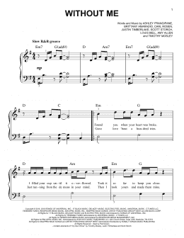 page one of Without Me (Very Easy Piano)