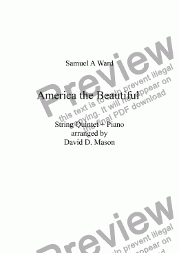 page one of America the Beautiful